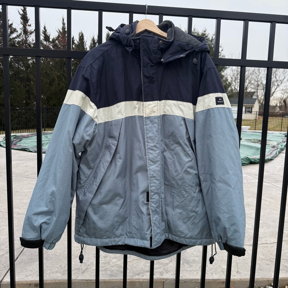 Men's Blue and Gray Vintage Old Navy Y2K Winter Jacket